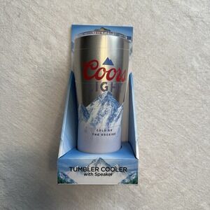 Coors Light Stainless Steel Tumbler with Built in Bluetooth Speaker Grey NEW